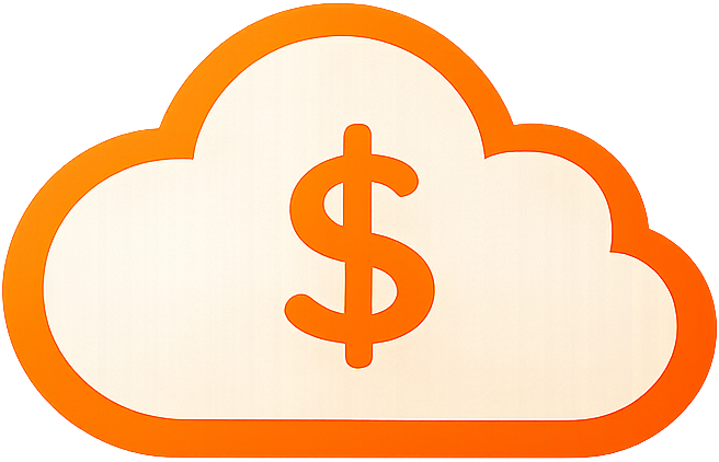 Ícone de nuvem com cifrão